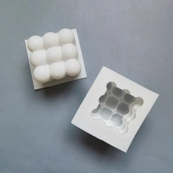 Bublina Kocka Sviečky Silikónové Formy 3D Aromaterapia Omietky Sviečky Ručne vyrobené Pečenie Čokoláda Dezert Tortu Formy Nástroje