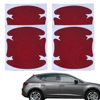 Carbon Fiber Kľučky Zahŕňa 4 Kusy Auto Ochranný Film Kryt Vodotesné Dvere Strane Farby Ochrany Uhlíkových Vlákien Automatické Dvere