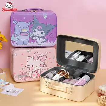 Cartoon Sanrios Dobrý Deň, Kittys Kuromi Kawaii Dievča Plochu Veľkú Kapacitu Kozmetika Úložný Box Cestovné Prenosné Organizátor Deti Darček
