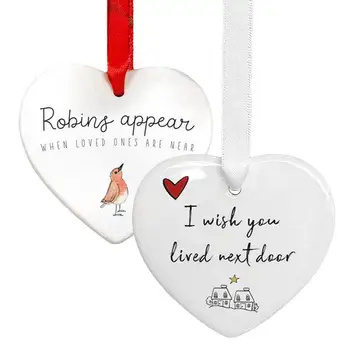 Chcem, aby Ste Žili Vedľa Srdca Zavesiť Dekorácie Keramické Srdce Ornament Prihláste sa pre Stolové Dekorácie Školské Tašky Batohy