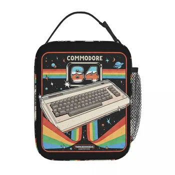 Commodore 64 Rozšírené Domácom Počítači Izolované Obed Taška S Vysokou Kapacitou Jedlo Nádoby Chladiča Tote Taška Lunch Box Office Dievča Chlapca