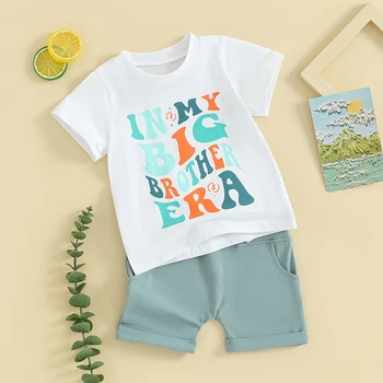 Dieťa Chlapec Dievča Letné Oblečenie, Unisex Oblečenie Farebné List Tlač Krátke Sleeve T-Shirt Šortky 2KS Sada pre 0-4 Rokov