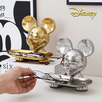 Disney Tv Kabinet Luxusné Cartoon Kawaii Mickey Mouse Zásobník Ozdoby Domov Vstup Tlačidlo Skladovanie Dekorácie Na Galvanické Pokovovanie Darček Hračka