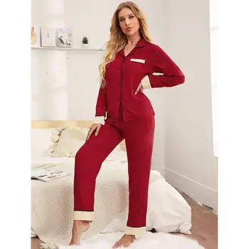 Domáce oblečenie set pre ženy, je jeseň a v zime sveter s dlhým rukávom nohavice, pyžamá môžu byť nosené externe