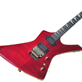 Doprava zadarmo,červená,špeciálne tvarované, biela výzdoba, elektrická gitara, , high-end vlastné