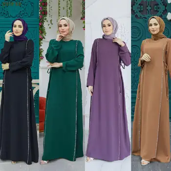 Dubaj Ženy Abaya Kaftan Dubaj Luxusné Turecko Moslimskou to Šaty Dlhé Islam Oblečenie Afriky Kimono arabčina Maroko Kaftane Móda