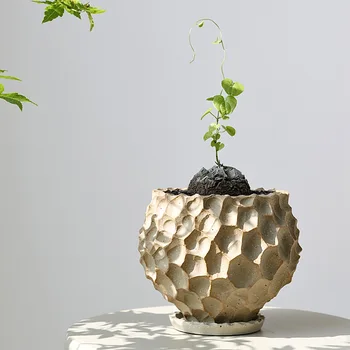 Durian kvetináče Japonský Keramický Kvetináč Stereoskopické Šťavnaté Keramiky Povodí Set s Táckou