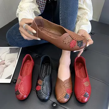 Dámske členkové Topánky Kožené Ženy Bytov Topánky Mokasíny Luxusné Slip-on Dámy Ľahký Moccasins Návrhár Obuvi Zapatos Mujer