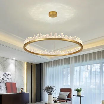 Európsky štýl obývacia izba post moderný minimalistický svetlo luxusné nové kolo crystal spálňa čisté červené ľadovca Prívesok Svetlo LX110704