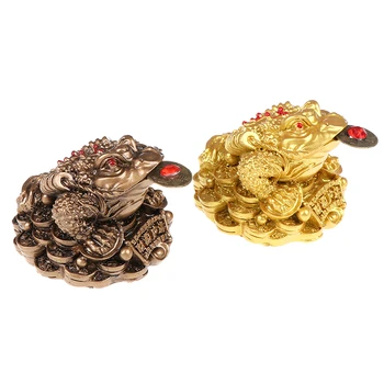 Feng Shui Ropucha Peniaze, ŠŤASTIE, Šťastie, Bohatstvo Čínsky Zlatý Žaba Ropucha Mince Stola Ozdoby Šťastie Darčeky Auto Ornament