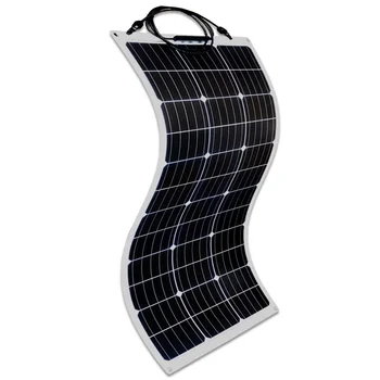 Fotovoltaické Plné Čierne Pružné Solárne Panely 50W 100W 150W 200W Paneles Solares Flexibles Film Panel Pre autocamping Loď RV