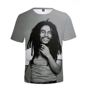 Fshion Bob Marley 3D T Shirt Lete Nové Príležitostné T Shirt pánske, dámske Nadrozmerné Hip Pop Topy Bob Marley Unisex Streetwear