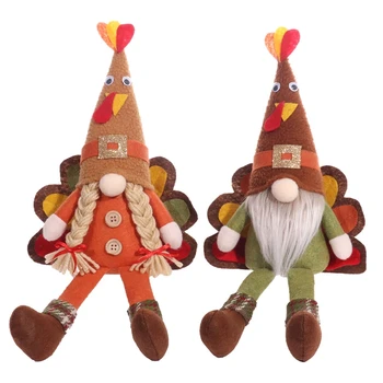 Gnome Plyšové Turecko Ornament Ručné Švédsky Mr & Mrs Jeseň Trpaslíci Pre Domov Jesene Úrody Strana Navrhne Dekorácie Trvanlivé