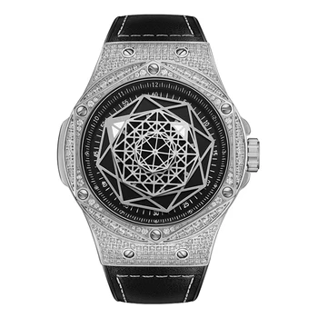 HANBORO Pánske Luxusné Hodinky 43MM Mužov Automatické Hodinky Módne Mechanické Náramkové hodinky Svietiace Ručičky Šesťhranné Rámu Crystal Prípade