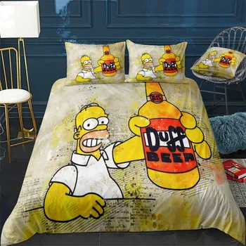 Homer Pivo Duff Perinu Pohodlné Deka Domov zariadené, pri Dizajn Univerzálny posteľná bielizeň Nastaviť Obliečky+obliečka na Vankúš 3ks