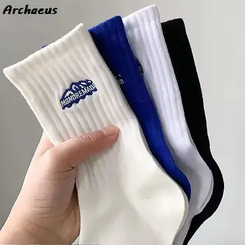 Jednofarebné Športové Unisex Pančuchy Priedušný Komfort Výšivky Japonský Vintage Univerzálne Ponožky