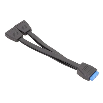 K92F Doske USB Rozdeľovač Vnútorného USB Predlžovací Kábel 19 Pin USB 1 na 2 Splitter Kábla 20 CM