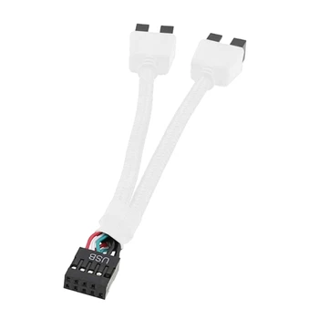 K92F USB 2.0 9Pin Splitter Kábel 1 až 2 Rozšírenie s Tienenie Zvyšuje Prenos Dát