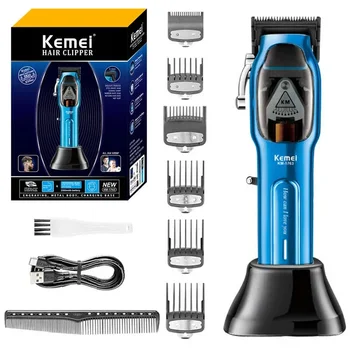 Kemei KM-1763 Professional Hair Clipper Nastaviteľné Vlasov Zastrihávač Pre Mužov holičstvo, Elektrické Fúzy Účes Stroj Nabíjateľná
