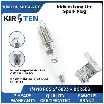 KIRSTEN Irídium Spark Plug pre Volkswagen Golf Plus V(5M1 521) 1.4 16V Golf V(1K1 1K5) VI(5K1 AJ5) 1.4 16V 2.5 FR7HC+ KSP6893