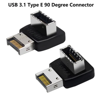 Konektor USB Adaptér USB3.1 Typ-E 90 Stupňov Converter Adaptér Prípade Predné Typ C Zásuvky Ploche Základnej Doske Počítača Konektor
