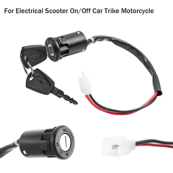 Kľúč zapaľovania Switch s 2 kľúče S Drôtom Trojkolka Montáž Vozidiel Univerzálny pre Elektrické Scooter On/Off Auto Trike Motocykel