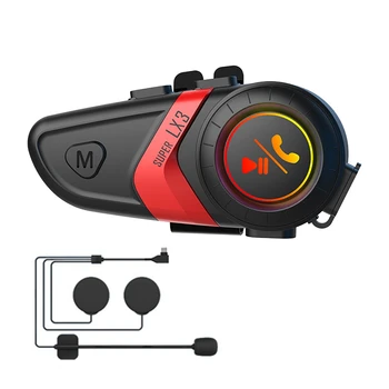 LX3 Prilba Bluetooth Headset 1200MAH Motocykel BT5.0 Bezdrôtové Hands-Free Hovoru Stereo Proti Zaseknutiu Nepremokavé Headset-A