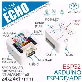 M5Stack ATÓM Echo Programovateľné inteligentné reproduktor Vstavaný ESP32 Bluetooth Wi Fi internet vecí
