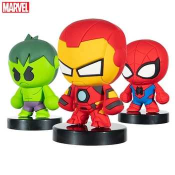 Marvel Avengers Iron Man Spider Man, Kapitán Amerika, Hulk Zmenšený Model Ploche Ornament, Auto, Bábika Detí Model Hračka Narodeninám