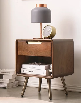Masívneho dreva nočný stolík single-kresliť malá lampa tabuľka kvet rack Nordic luxusné moderné orech, nočné skrinky