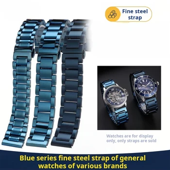 Matný Nerez tmavo modré hodinky remienok 18 20 21 22 mm Motýľ Pracky Rýchle uvoľnenie watchband Pre Longines Tag Heuer Tissot