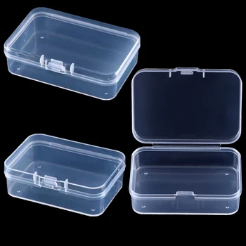 Mini Plastové Okno Obdĺžnikový Box Priesvitné Box Balenie Box Úložný Box Prachotesný Odolné Silné Šperky Skladovanie Prípade Kontajner
