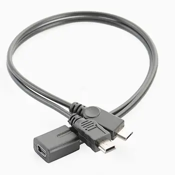 Mini USB Rozbočovač Extender Kábel Y Splitter Rozšírenie nabíjacieho Kábla Nabíjanie Dvoch Zariadení Súčasne Y Splitter Kábel Dropship