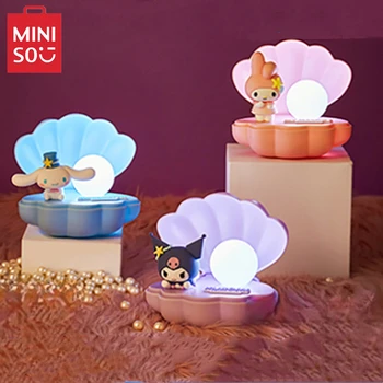 MINISO Sanrio Tichom Poklad Série LED Nočné Svetlo Kawaii Moje Melódie Kuromi Pearl ShellAmbient Svetlo detské Hračky BirthdayGift
