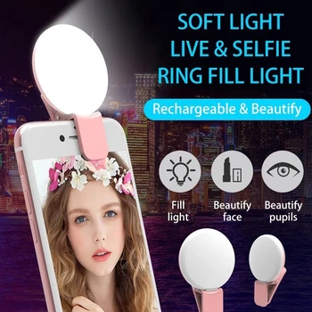 Mobilný Telefón Live Video Light LED Lampa Kotvy Foto Krásy Ľahké Prenosné Selfie Krúžok Svetlo Pre Smartphone Fotoaparát Fotografovanie Prop