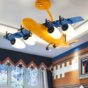 Moderné modrá luster led luster s diaľkovým ovládaním Pre detské izby, Spálne, Domov Lietadlo Light decor chlapci osvetlenie miestnosti