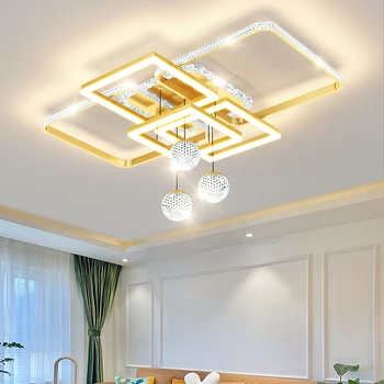 Moderný Luxusný Štýl Stropné Lampy, Obývacej Izby, Spálne, kancelárska Budova Čierne Zlato Nastaviteľné Riadok 3-farby Domáce Dekorácie