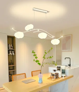 Moderný Minimalistický Jedáleň-Izba Lampa Domov Bar Luster Krém Štýl Tvorivé Bavlna Cloud Jedáleň Lampy