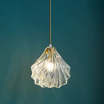 Moderný Štýl LED Luster Minimalistický Sklo Shell Tvarované Spálňa Posteli Malé Nezávislá Lampa Jedáleň Osvetlenie Kuchyne