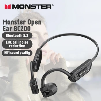 Monster Reálne Kostné Vedenie Športové Slúchadlá Otvorené uši BC200 Bezdrôtová IPX5 Vodotesné Slúchadlá ENC Potlačením Hluku