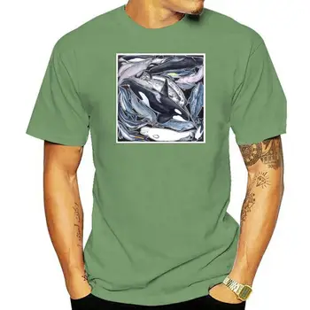 Muž Tričko 3D Oblečenie Rodiny Dolphin Beluga Narwhal Bežné T-Shirt O-Krku 100% Bavlnenej Tkaniny Krátky Rukáv Topy Tees Lete