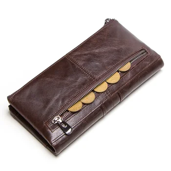 muži spojka hot predaj originálne kožené dlho peňaženky male mince kabelku zips peniaze taška pre iphone8 portemonnee mužov walet