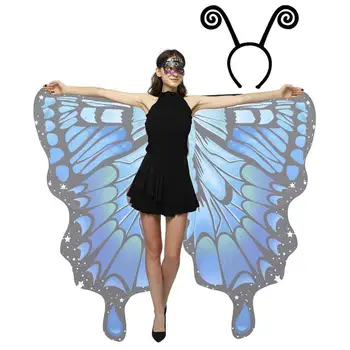 Mäkké Halloween Party Cosplay Textílie Dospelých Farebné Víla, Motýľ Cape Dámy Motýľ Cosplay Kostým Pre Mardi Gras