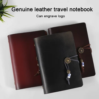 (Môžete Engrave Logo ) A7 Kožené Loose-leaf Notebook, Malé Vrecko na poznámkový blok, Poznámky, Študent, Cestovný Denník, Obchodné Stretnutie Minút