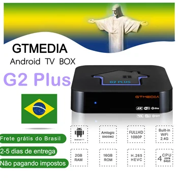 Na Sklade GTMEDIA G2 PLUS Android 11 TV BOX 4K UHD Amlogic 905W2 Quad Core 2 GB, 16 GB 2.4 G WIFI Media Player Brazília Set-Top-Box