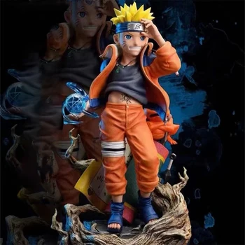Na Sklade Naruto Anime Postavy PVC Model Naruto Uzumaki Chlapec Veľkú Sochu Zberu Bandai Hračky, Darčeky 23 CM