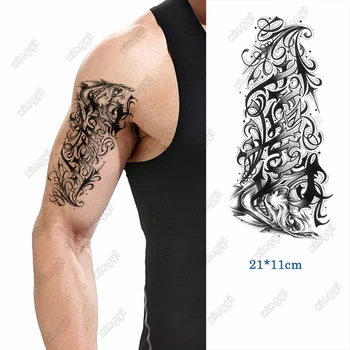 Nepremokavé Dočasné Tetovanie Nálepky Chicano Satan Demon Ghost Slovo Písmená Flash Tatto Totem Body Art Rameno Falošné Tetovanie Muži Ženy