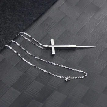 Nerezový Kríž Náhrdelník pre Mužov Silver Cross Náhrdelník pre Malý chlapec Špáradlo Náhrdelník Prívesok Jednoduché Šperky Kríž
