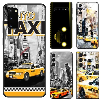 New York Žlté Taxíky Black tpu puzdro Pre Samsung galaxy S20 S21 S22 FE PLUS ultra+S10 E lite zadný kryt