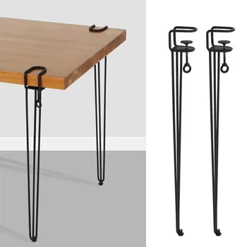 Non-perforované tabuľka nohu stola nohu držiak kovov železa F klip outdoor camping konferenčný stolík statív diy vymeniteľné stôl tabuľka